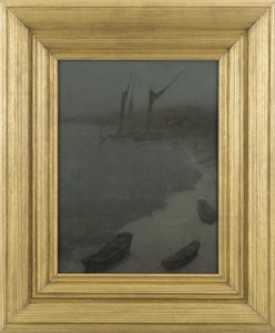 Notturno: Grigio e Argento - Chelsea Embankment, Inverno, c.1879 da James Abbott McNeill Whistler